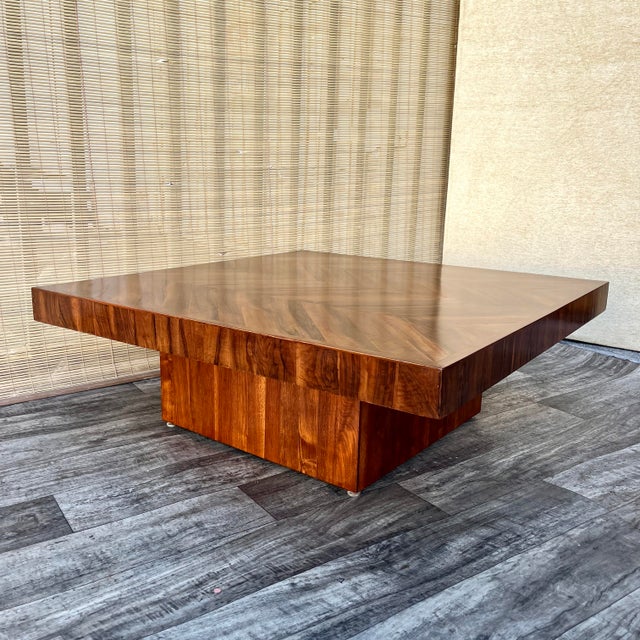 Wood Fully Refinished Mid Century Modern Handcrafted Wood Coffee Table. Circa 1970s For Sale - Image 7 of 17