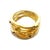 Metal Fancy Yellow Diamond Gold Ring 18k Yellow Wire Wave Wide Band For Sale - Image 7 of 7