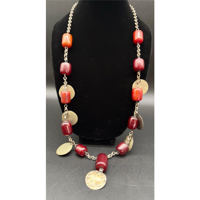 Stunning Ottoman Era Statement Necklace. A piece of tribal Middle Eastern History, coins dated 1892. Large barrel shaped...