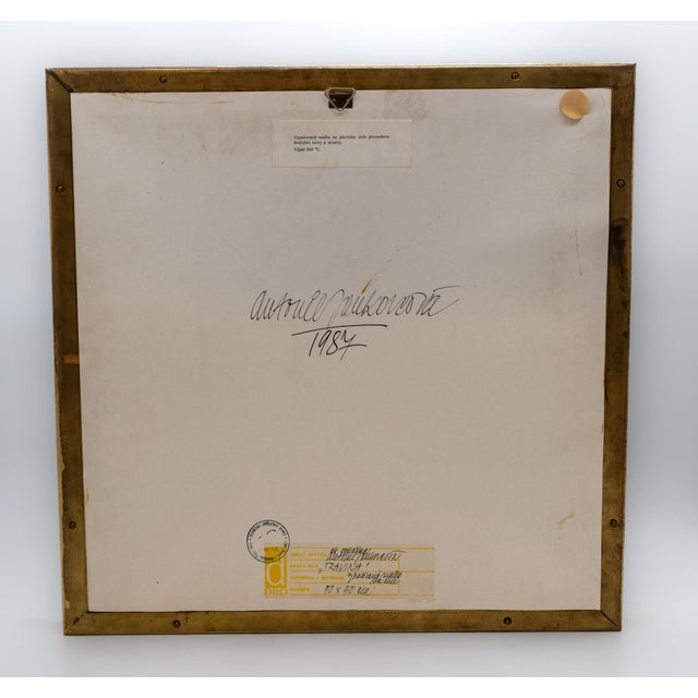 Black Antonie Jankovcová, Fired Enamel Painting with Precious Metals on Glass, Postmodern, Czech, 1980s For Sale - Image 8 of 13