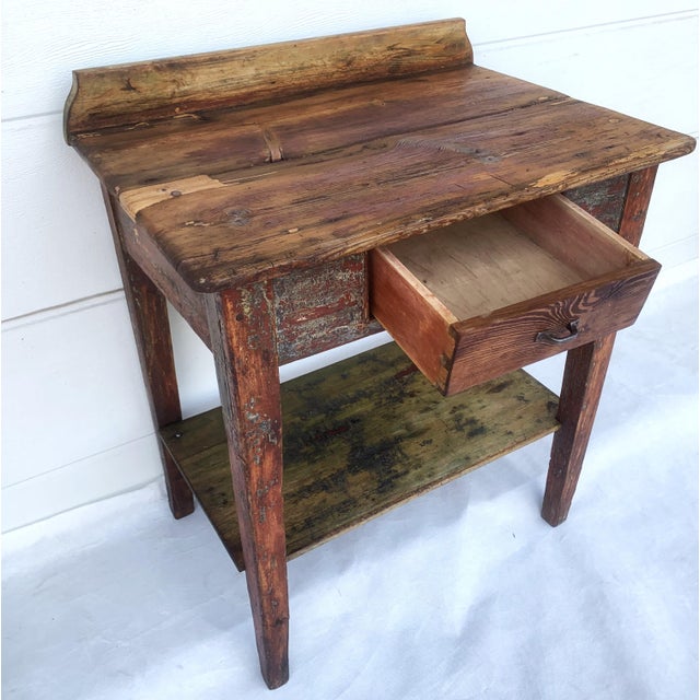 1930s Wooden Country Table with Drawer and Shelf/Sideboard, 1930s For Sale - Image 5 of 18