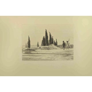 Eugène Burnand, The Farmers, Etching, Late 19th Century For Sale