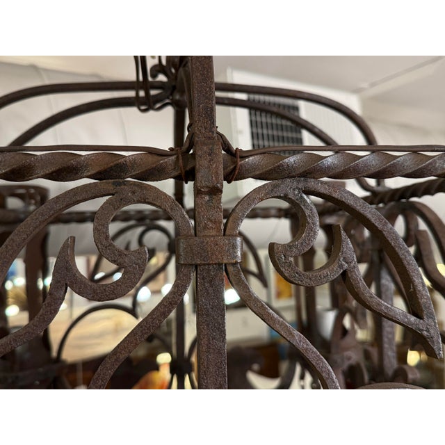 Gothic Wrought Iron Chandelier, 19th Century For Sale - Image 10 of 12