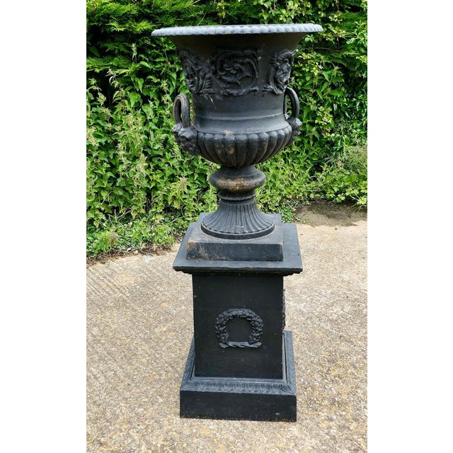 Large Cast Iron Urn, 1920 For Sale - Image 3 of 12