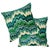 Contemporary Schumacher Bezique Flamestitch Velvet Pillow in Blue & Green For Sale - Image 3 of 7