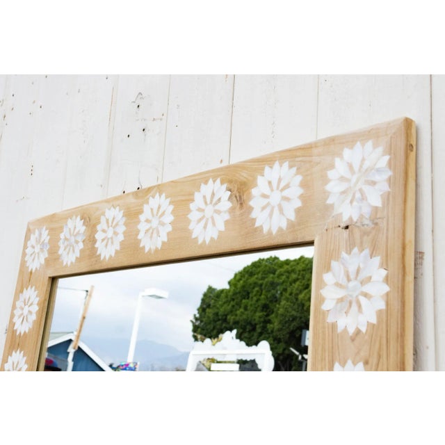 1990s Modern Farmhouse Inlay Blossom Mirror For Sale - Image 5 of 12