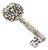 Vintage Italian Handmade Genuine Sterling Silver 925 Real Life Size Decorative Key, 1980s For Sale