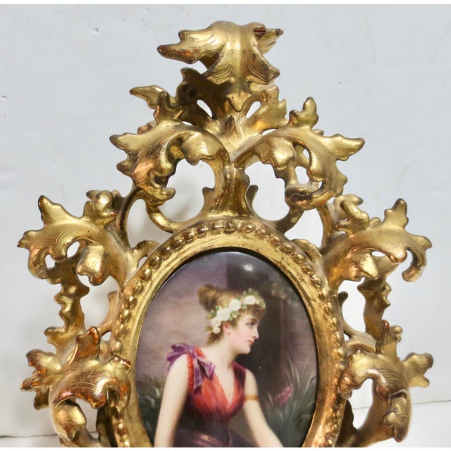 Art Nouveau Gilt Frame With Porcelain Panel Circa 1890s For Sale In New York - Image 6 of 12