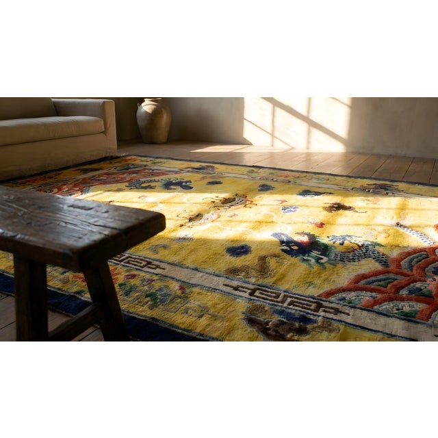 1920s Chinese Silk Dragon Carpet For Sale - Image 15 of 15