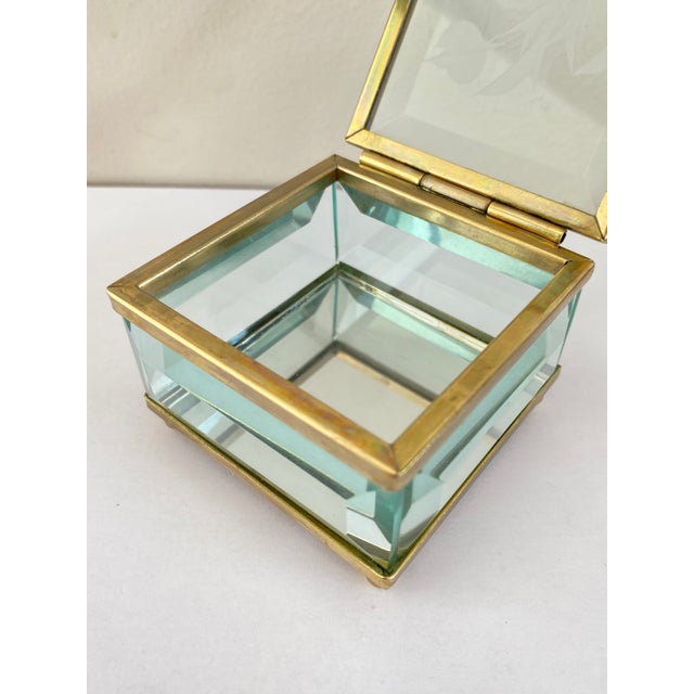 Vintage Italian Art Deco Beveled Glass Box, 1930 For Sale - Image 13 of 18
