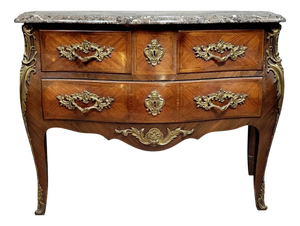 Louis XV Style Bombé Commode in Marquetry