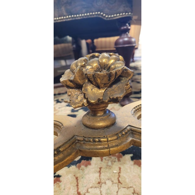 Early 20th Century Beautiful Gilt Wood and Marble French Table For Sale - Image 12 of 13
