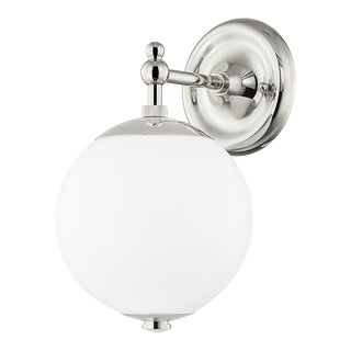 Mark D. Sikes 1 Light Sphere No. 1 Wall Sconce, Polished Nickel For Sale