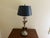 Gold Mid 20th Century English Country Brass Horn Bouillotte Lamp With Black Tole Shade For Sale - Image 8 of 13
