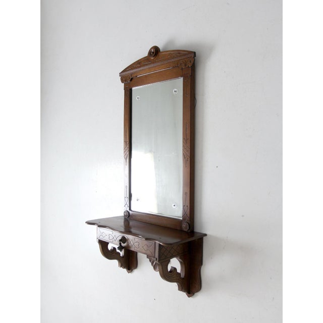 Antique Victorian Mirror With Wall Shelf | Chairish