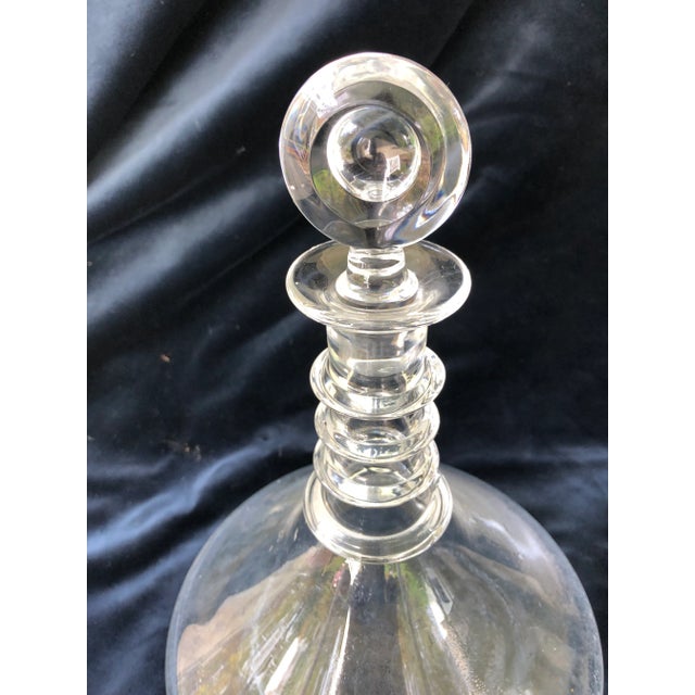 Vintage Glass Ship’s Flat Bottom Decanter For Sale In New York - Image 6 of 7
