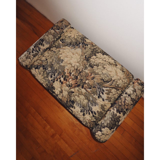Vintage Parsons Style Upholstered Ottoman in Floral Tapestry Fabric For Sale - Image 9 of 10