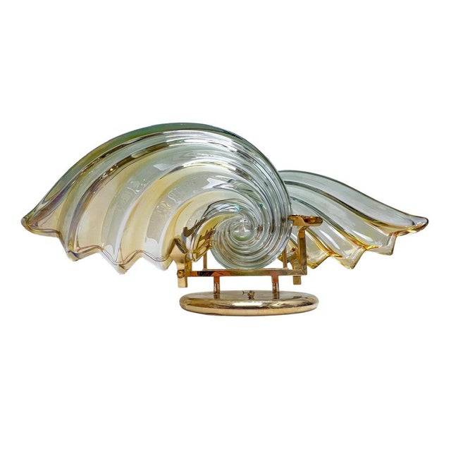1970s Large Italian Shell-Shaped Murano Glass Ceiling Lamp, 1970s For Sale - Image 5 of 18