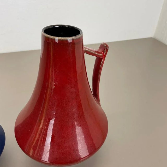 Black-Red Fat Lava Vases from Jopeko, Germany, 1970s, Set of 2 For Sale - Image 9 of 18