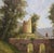 French 19th Century French Oval Landscape Oil Painting With Bridge and Ruins For Sale - Image 3 of 9