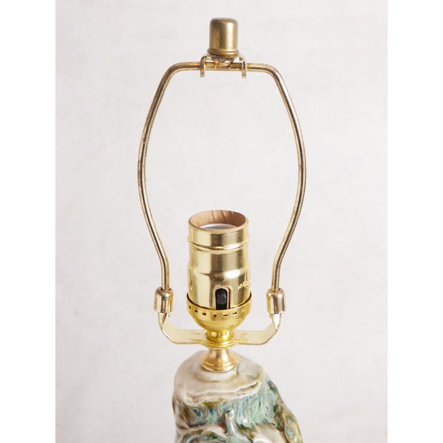 Mid 20th Century Deer Ceramic Lamps With Majolica Style Glaze - a Pair For Sale - Image 17 of 17