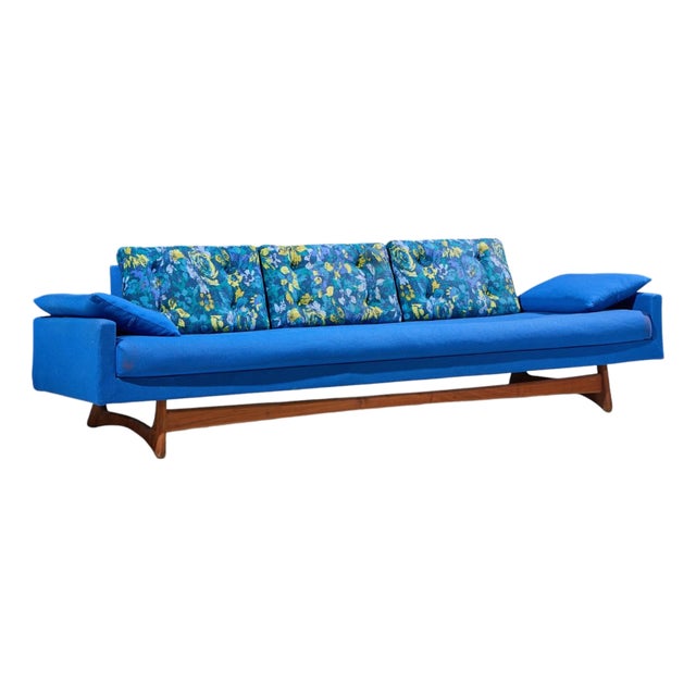Adrian Pearsall for Craft Associates 2408-S Mid Century Walnut Gondola Sofa For Sale