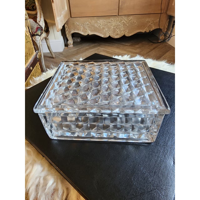 Transparent Fostoria Glass Box For Sale - Image 8 of 9