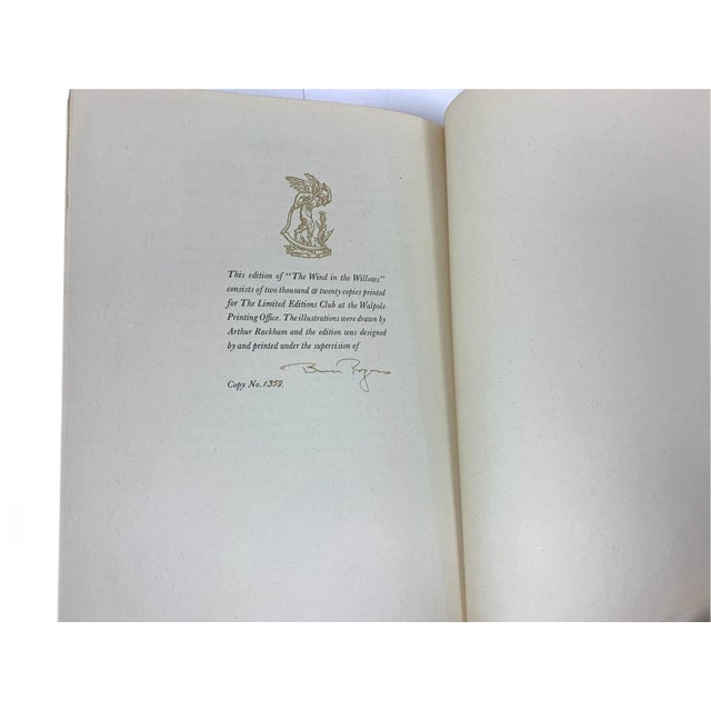 Paper Rare 1940 Limited Editions Club (Lec) the Wind in the Willows - First Arthur Rackham Edition, Signed by Designer Bruce Rogers For Sale - Image 7 of 10