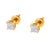 14K Yellow Gold 1/4 Cttw Invisible Set Princess-Cut Diamond Square Stud Earring (J-K Color, I1-I2 Clarity) For Sale - Image 4 of 6