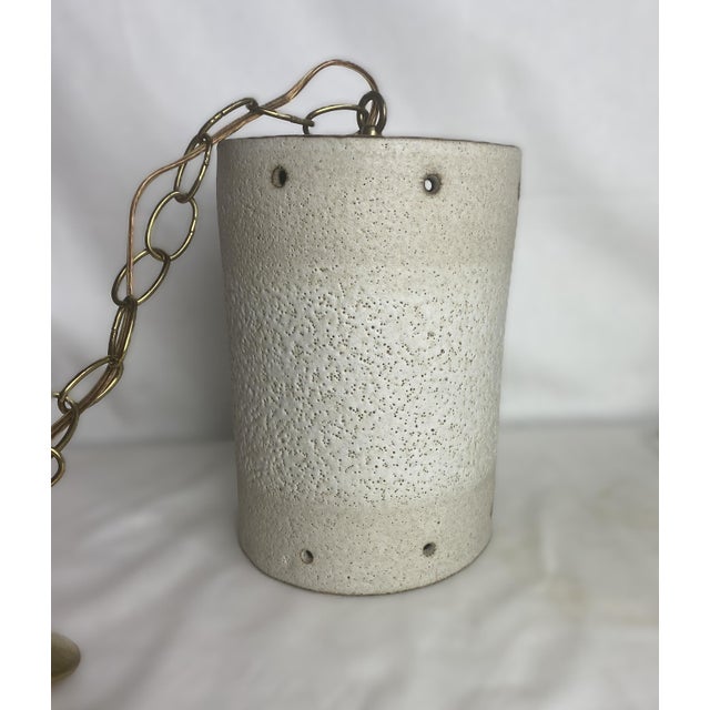 Antique White Pair of Late 20th Century Artisan Ceramic Pendant Lights For Sale - Image 8 of 12