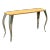 Late 20th Century Modern Squiggle Leg Console Sofa Table With Wooden Top For Sale
