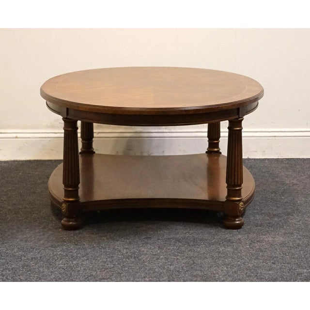 Heritage Furniture Banded Burled Walnut Italian Provincial 52" Oval Accent Coffee Table 18-503-69 For Sale In Kansas City - Image 6 of 11