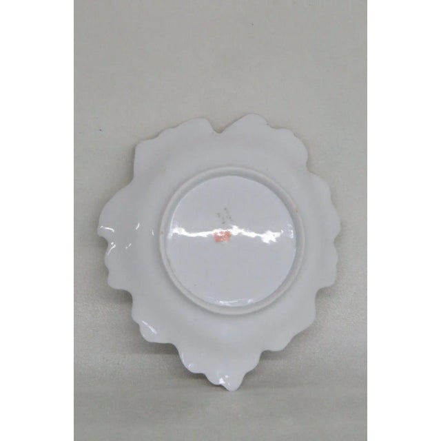 Limoges France Porcelain Purple Flowers Gold Trim Leaf Shaped Trinket Dish For Sale In Miami - Image 6 of 13