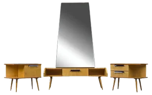 Vintage Dressing Table and 2 Bedside Tables 1960, Set of 3