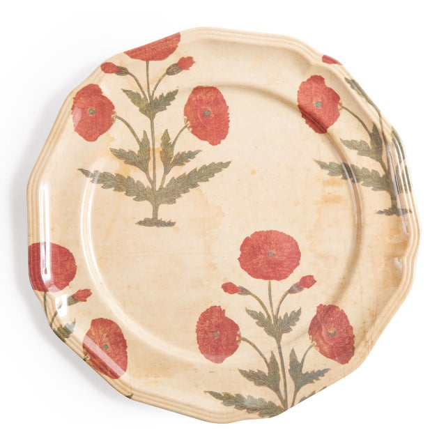 2020s Poppy Red Side Plates, Set of 4 For Sale - Image 5 of 6