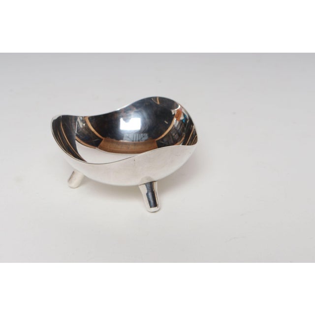 1950s 1950s Diminutive Danish Modern Silver Plated Trinket Dish / Vide Poche by Hans Jensen For Sale - Image 5 of 9