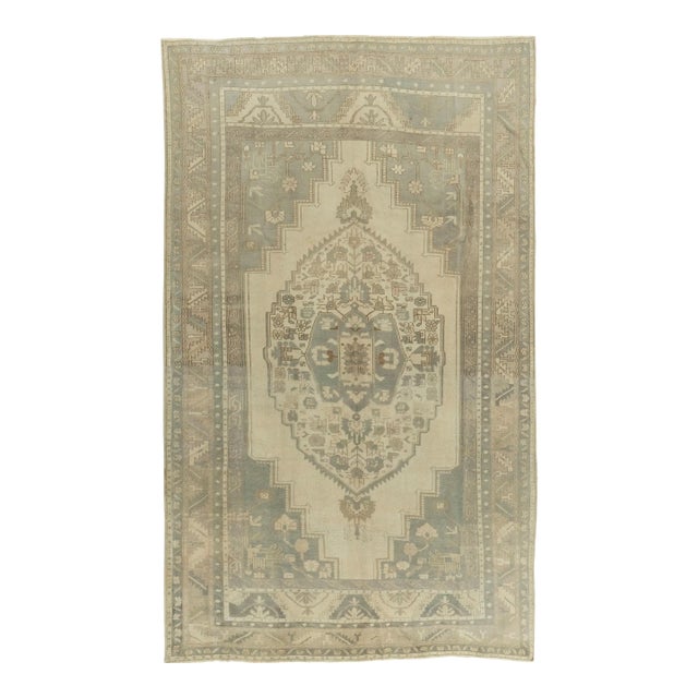 Vintage Circa 1940 Turkish Oushak Tash Rug 6' X 10'5 For Sale