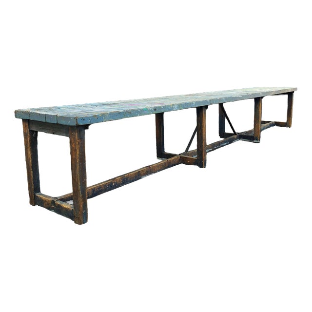 Large English Artist Studio Table, 1920s For Sale