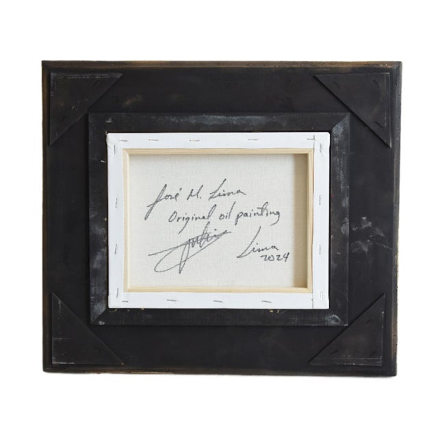 Red Roses Bouquet Flowers in Vase Oil Painting Including the Antiqued Gold Wood Frame For Sale In Los Angeles - Image 6 of 7