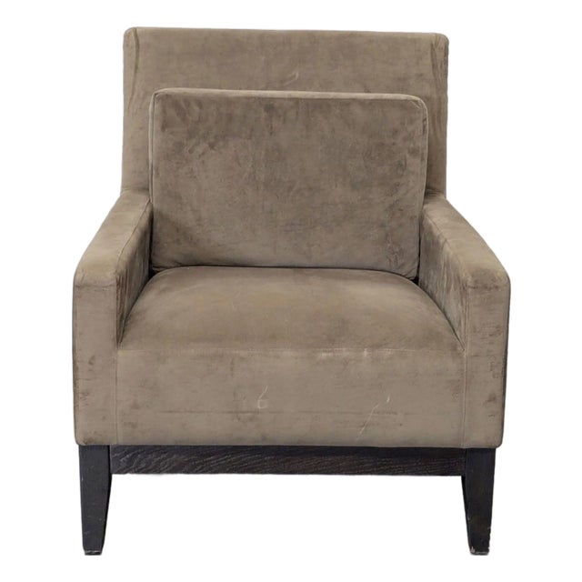 West Elm Brown Lounge Armchair – Modern and Comfortable For Sale