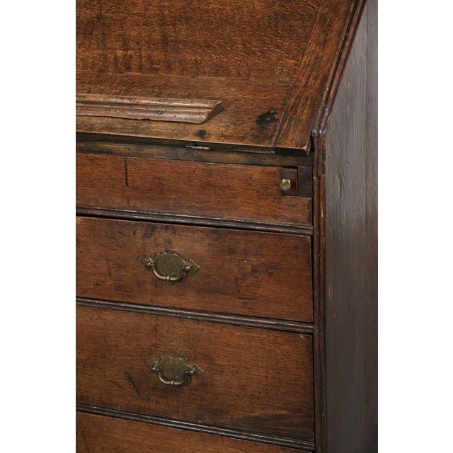 Antique English Oak Secretary Desk For Sale - Image 12 of 14
