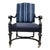 19th Century Italian Chair With Antique Indigo Cloth on Wheels For Sale