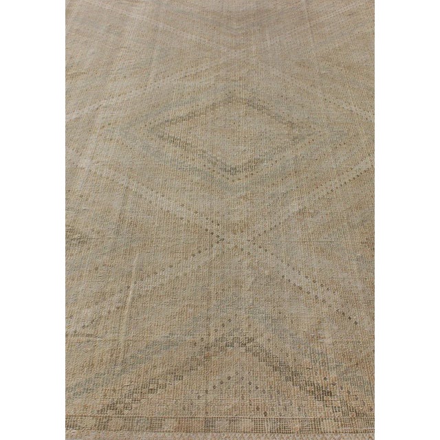 Mid 20th Century Vintage Turkish Embroidered Rug in Shades of Brown With Geometric Diamond Design For Sale - Image 5 of 12