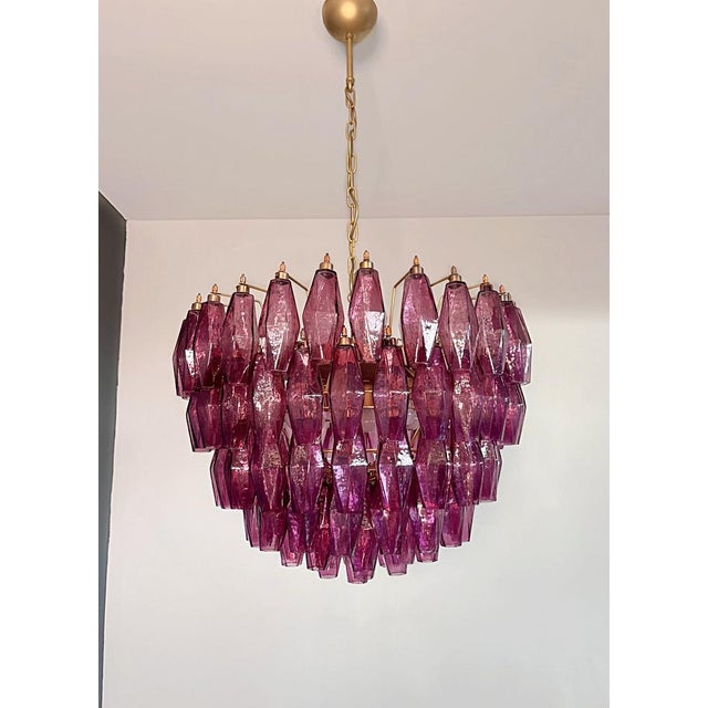 Amethyst Murano Glass Poliedri Candelier, 1990s For Sale - Image 4 of 18