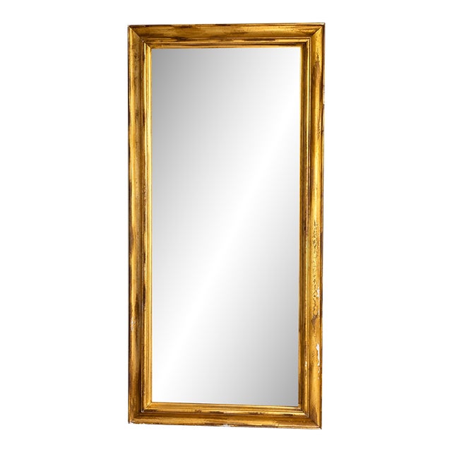 Large Vintage Giltwood & Gesso Full-Length Pier Mirror, 64” For Sale