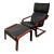 Vintage Black Leather Poäng Chair and Ottoman by Noboru Nakamura for Ikea For Sale