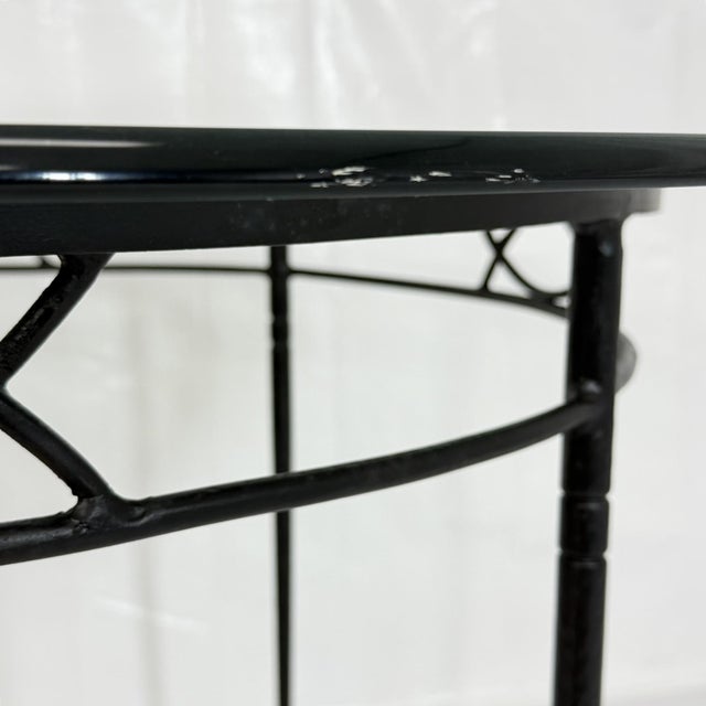 Metal Attributed to Mario Papperzini for Janus Et Cie Iron & Glass Round Dining Table For Sale - Image 7 of 18