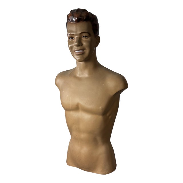 Mid-Century Male Mannequin Bust, 1950s For Sale