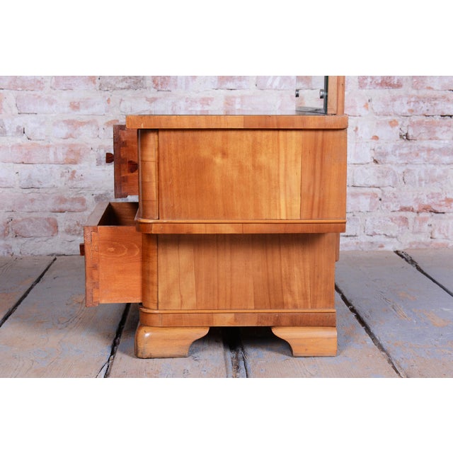 Wood Art Deco Dressing Mirror in Cherry Wood and Glass, 1920s For Sale - Image 7 of 10