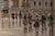 1930s B. Ciappa, Animated European City Square with Carriage and Figures, Oil on Panel For Sale - Image 5 of 15